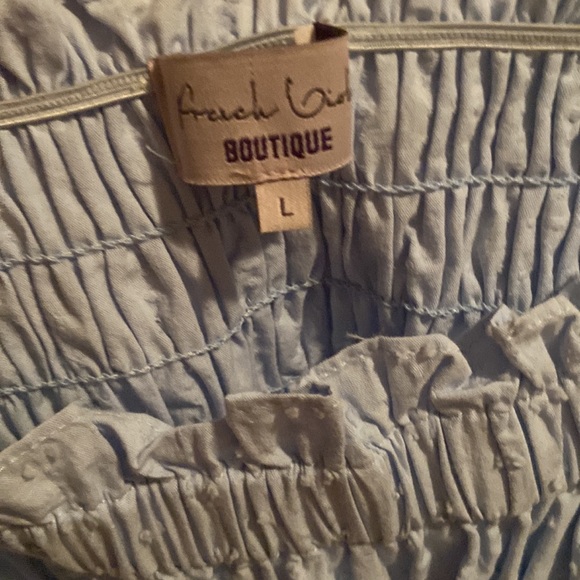 Baby Blue ruffle shirt🪩/SUPER CUTE/ never wore - Picture 2 of 2